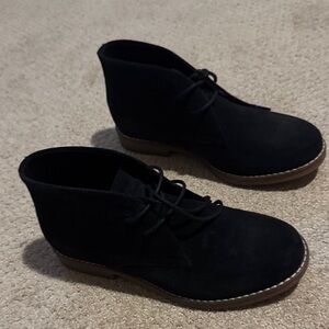 Hush Puppies Black Suede Ankle Booties